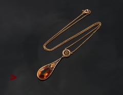 Arte alemán antiguo - Collar «Nouveaau Lavalier» de plata dorada con incrustaciones de pasta / 44 cm / 7,1 gr