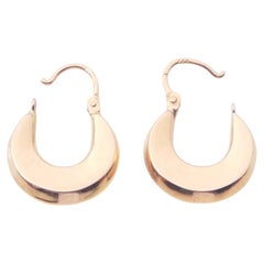 Boucles d'oreilles « Bombe » créoles vintage, en or massif 18 carats / 2,3 g