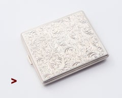 Caja para tarjetas de visita «Art Decó Bohemia» para cigarrillos, de plata maciza 835 / 130 g