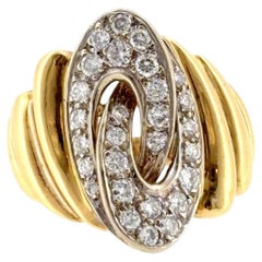 Vintage 18K Gold Diamond Cocktail Ring