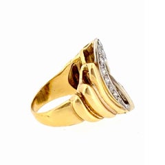Anillo de cóctel vintage de oro de 18 quilates con diamantes