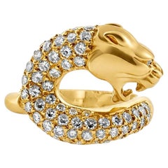 Carrera y Carrera 18K Gold Pave Diamond Panther Ring