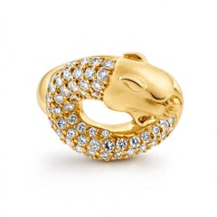 Carrera y Carrera 18K Gold Pave Diamond Panther Ring