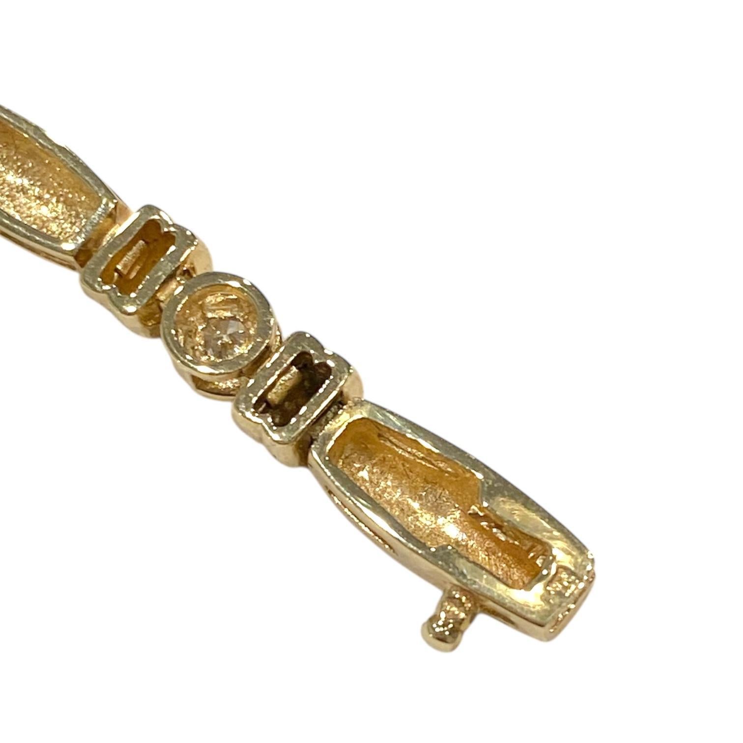 Bracelet vintage en or jaune 14K avec diamants en vente 1