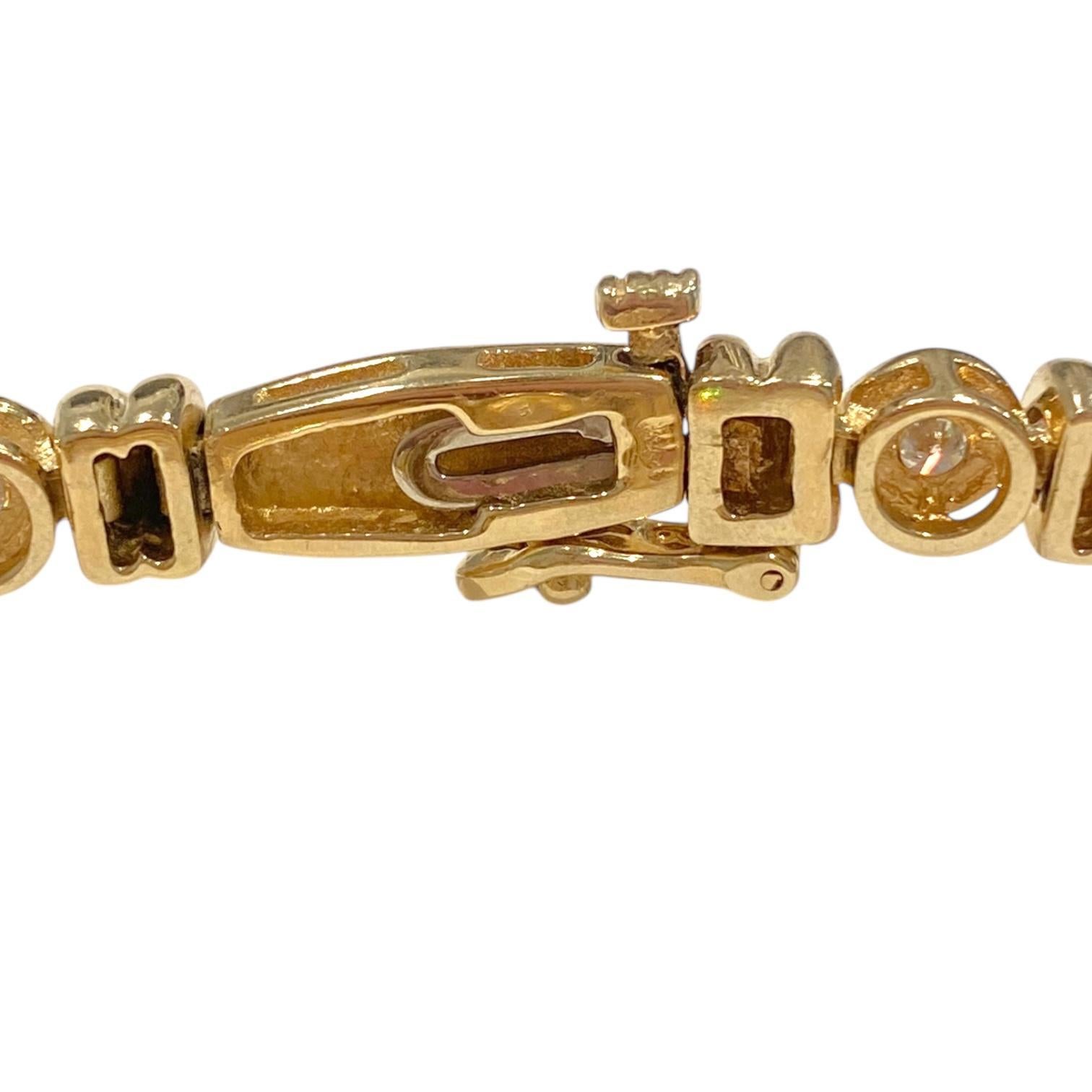 Bracelet vintage en or jaune 14K avec diamants Pour femmes en vente