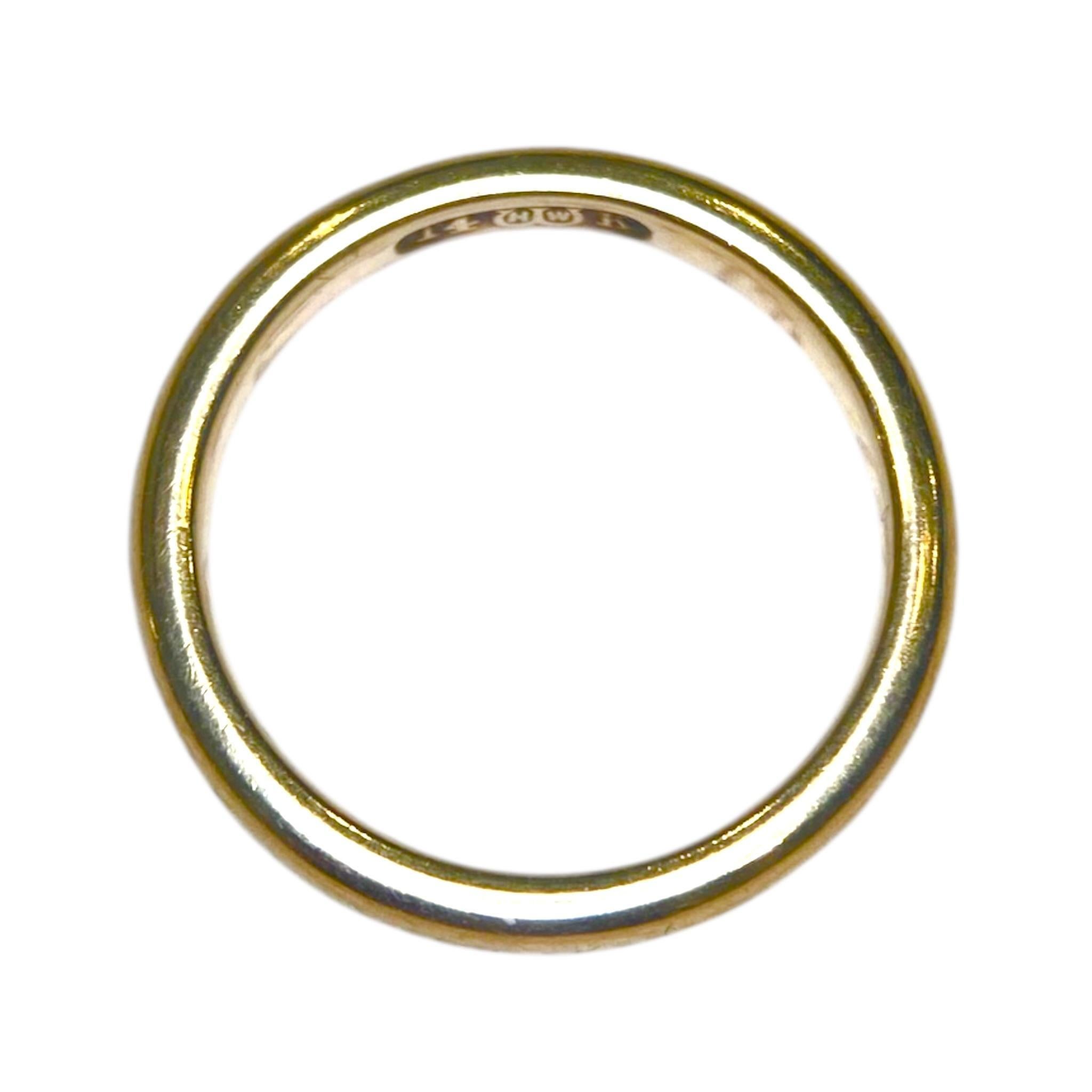 Contemporain Anneau de mariage vintage en or jaune 14K en vente