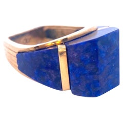 Anello in Lapislazzuli 14K dal design Mid-Century