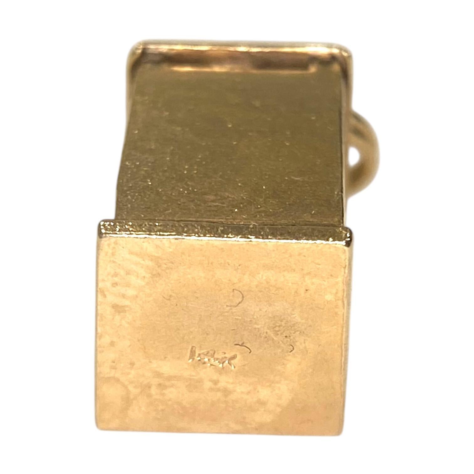 Pendentif à breloque cabine téléphonique articulée en or 14K vintage Bon état - En vente à Henderson, NV