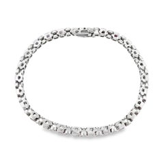 Bracciale tennis vintage in oro bianco 14K con zaffiri rosa e diamanti