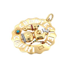 Chantecler Capri 18K Gold Rooster Charm with Diamonds and Rubies