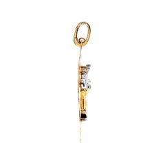 Chantecler Capri : breloque « Prince Grenouille » en or 18 carats bicolore, avec grand logo et diamants
