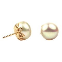 Julius Cohen Freshwater Pearl and Rose Gold Earrings