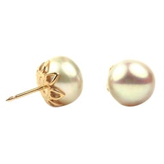 Julius Cohen Freshwater Pearl and Rose Gold Earrings