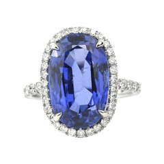 Julius Cohen Sapphire and Diamond Ring