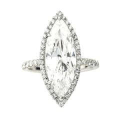 Julius Cohen Platin und 4::20 Karat Marquis Diamant Verlobungsring