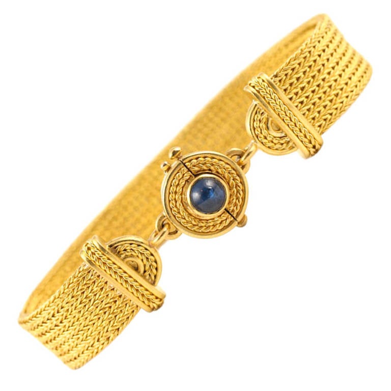 Woven Sapphire Gold Bracelet