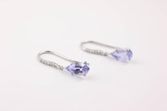 Julius Cohen Lavender Spinel and Diamond Earrings