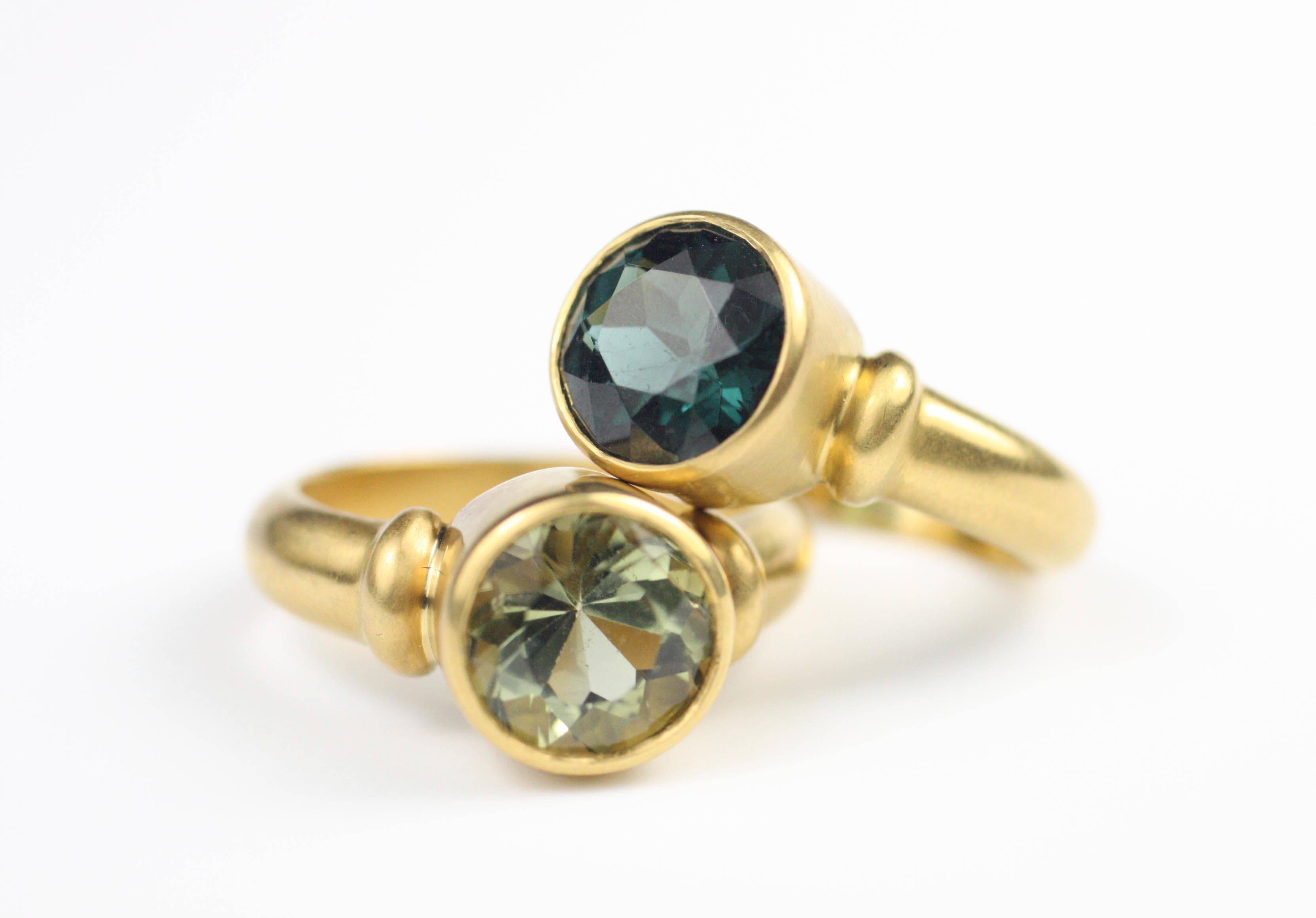 Women's or Men's Julius Cohen Green Tourmaline Ring