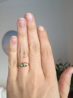 Julius Cohen Gold and Aquamarine Fish Ring