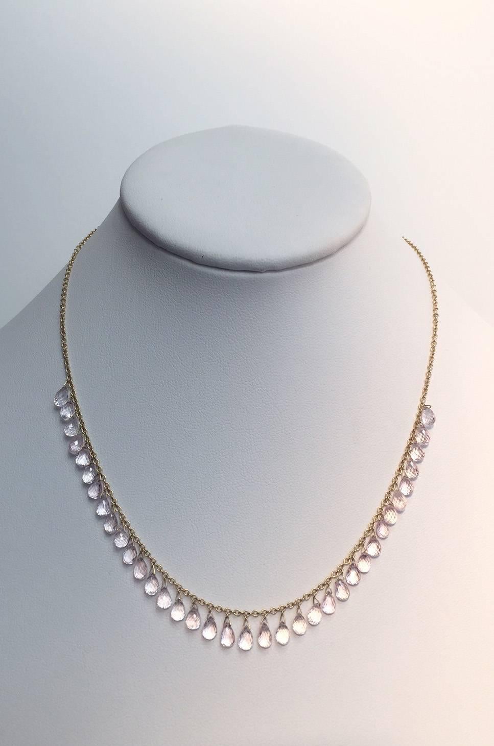 Contemporary Julius Cohen Pink Sapphire Briolette Fringe Necklace