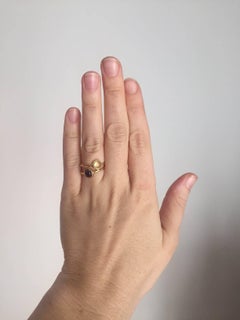 Julius Cohen Gold and Cabochon Beryl Ring