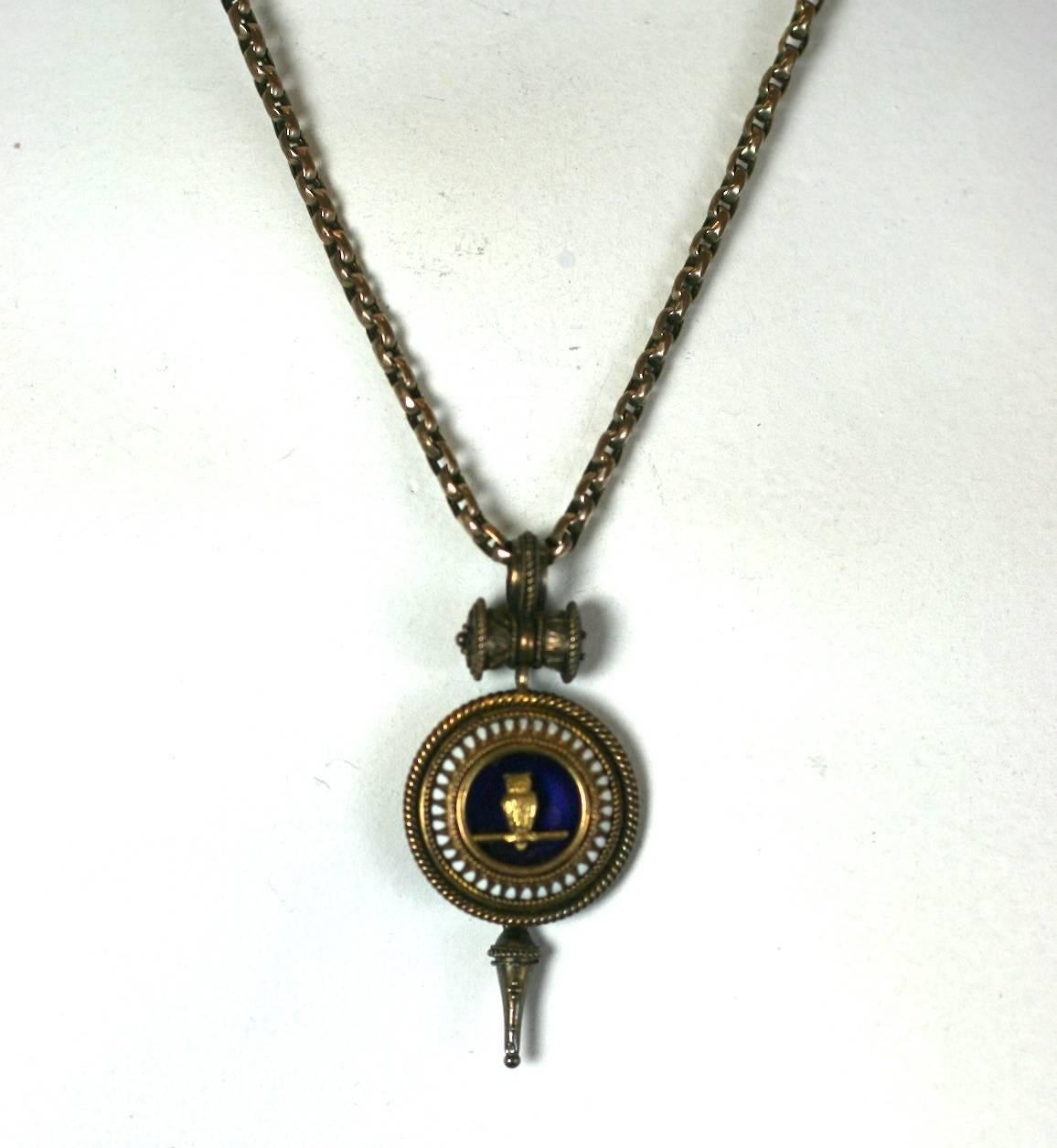 Collana di gufi vittoriani revivalisti in vendita 3