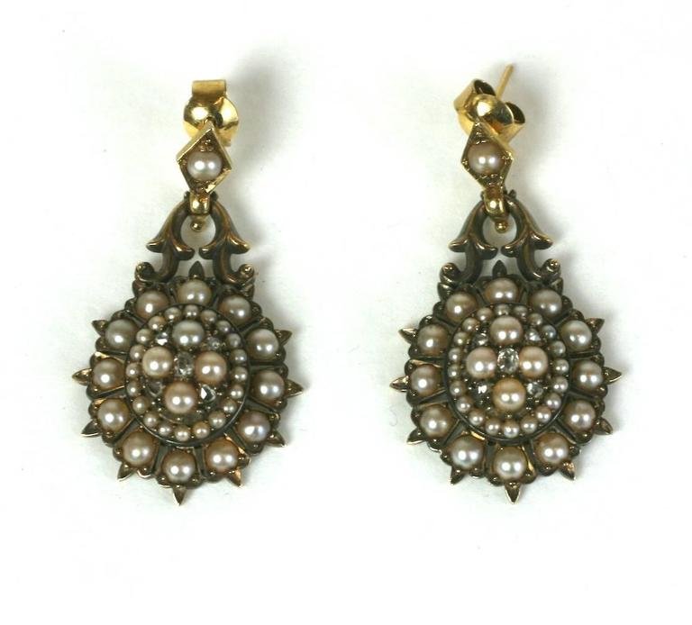 Elegant Victorian Seed Pearl Earrings For At 1stdibs Elegant Victorian Seed Pearl Earrings In Excellent Condition For Riverdale Ny