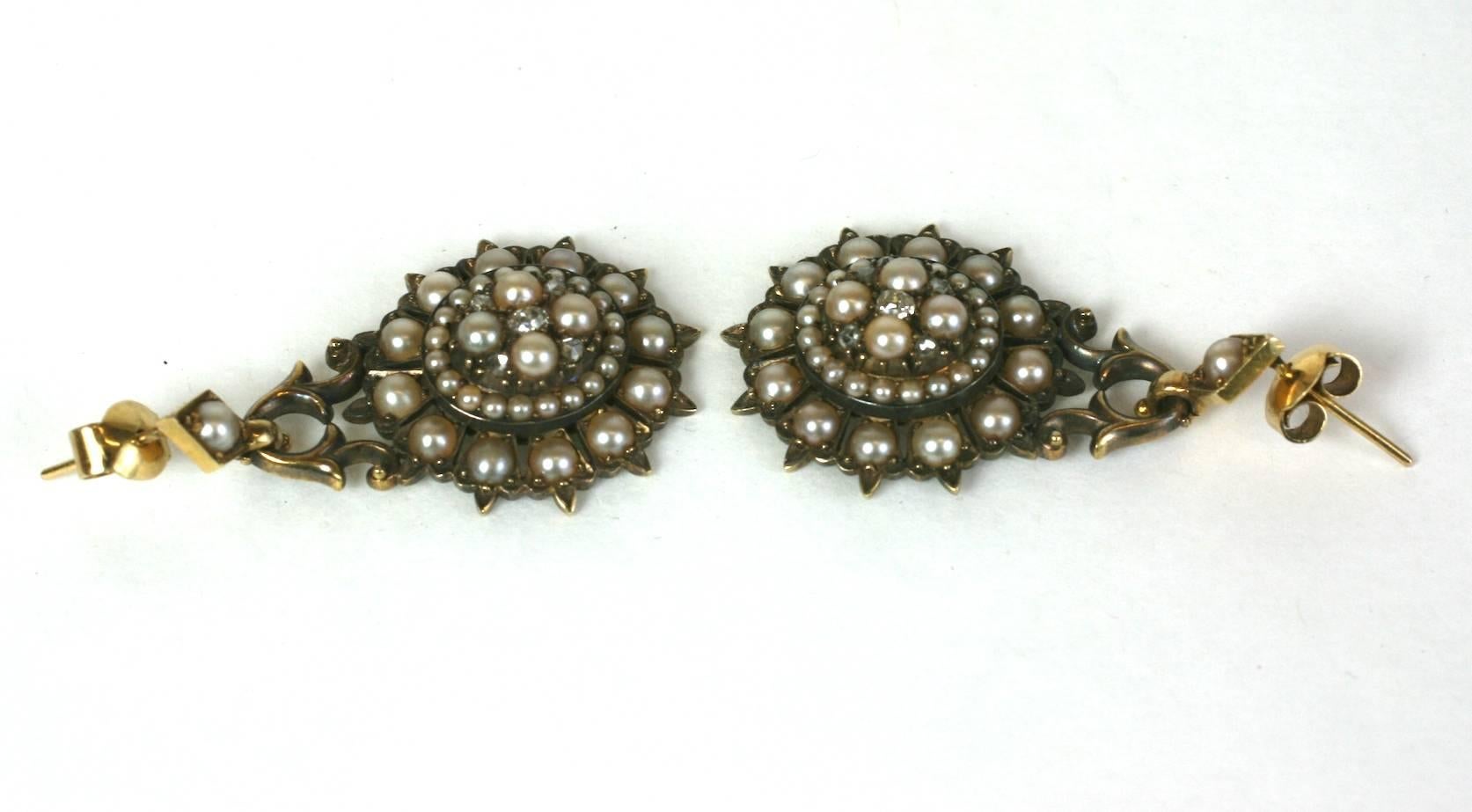 Elegant Victorian Seed Pearl Earrings In Excellent Condition For Sale In Riverdale, NY