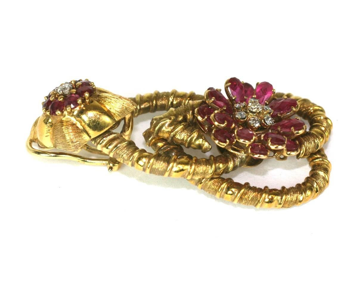 Elegant Ruby and Diamond Earrings For Sale 3