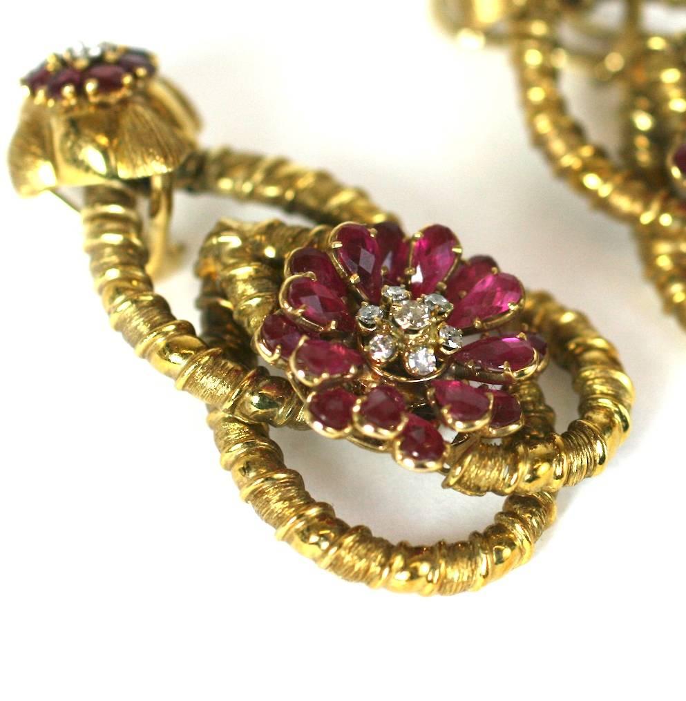 Elegant Ruby and Diamond Earrings For Sale 6