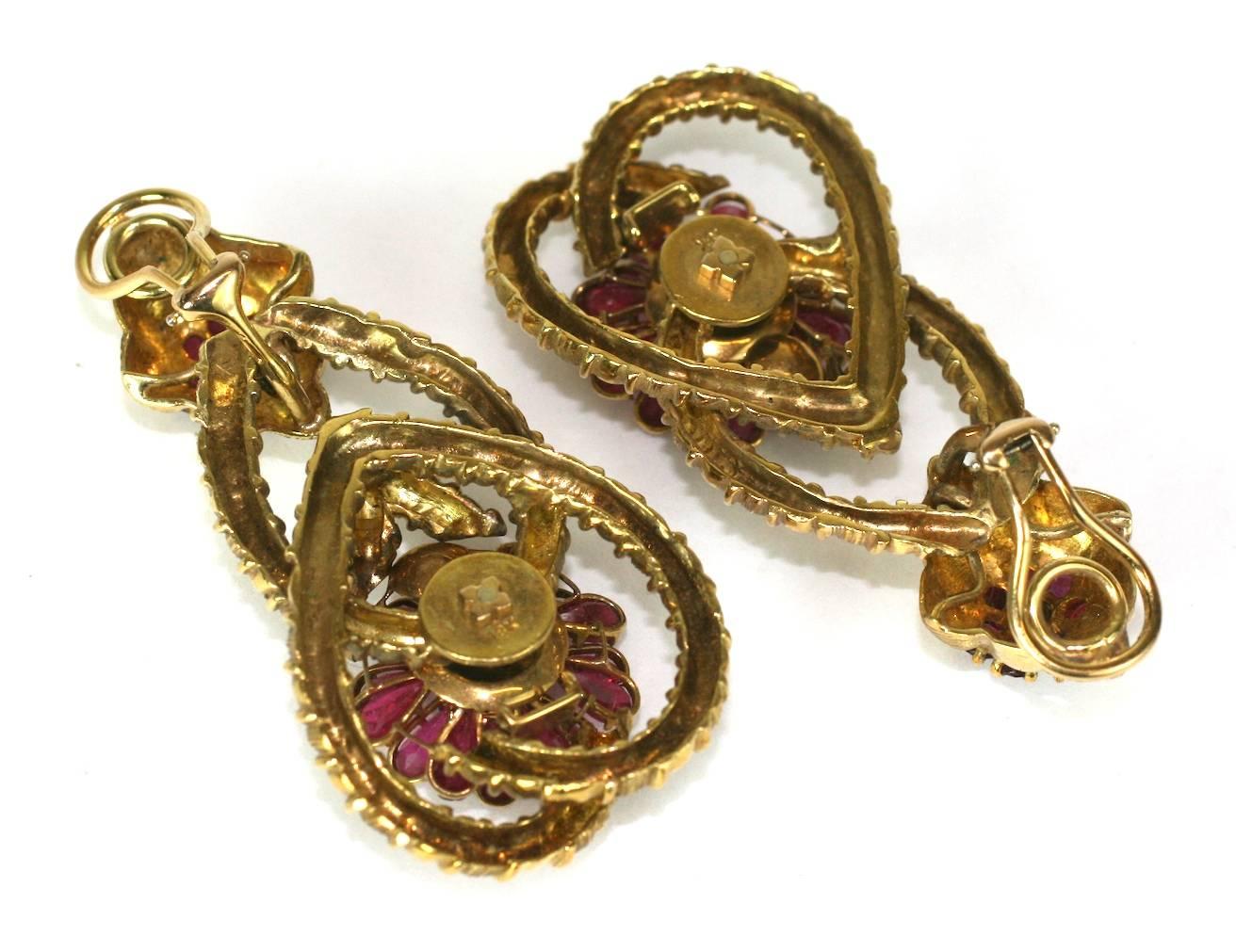 Elegant Ruby and Diamond Earrings For Sale 2