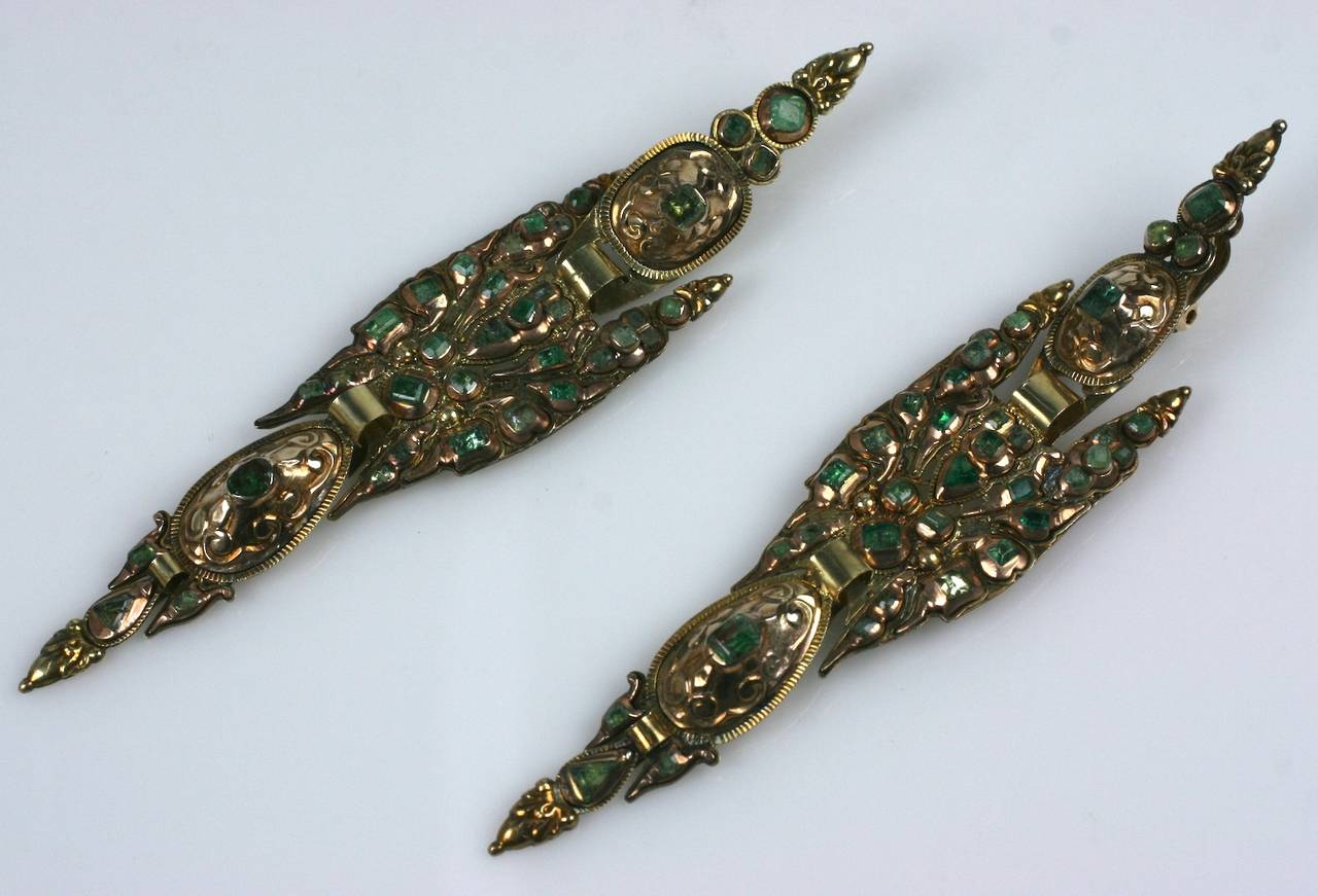 Women's Antique Iberian Emerald Earrings For Sale