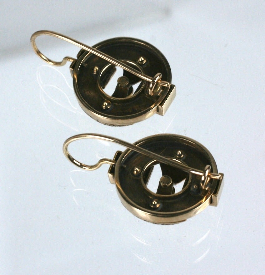Victorian Enamel Gold Earrings 2