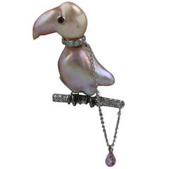 Charming French Pearl and Diamond Toucan