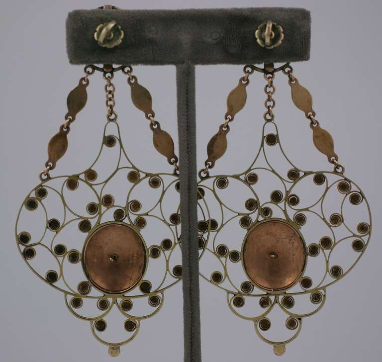 Massive 19th Century Georgian Gold Earrings In Excellent Condition For Sale In Riverdale, NY