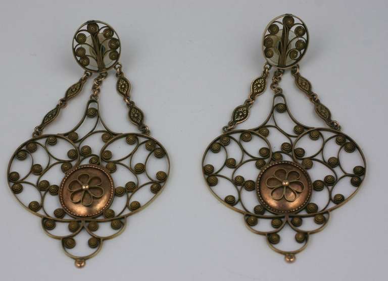 Women's Massive 19th Century Georgian Gold Earrings For Sale