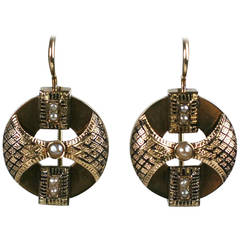 Victorian Enamel Gold Earrings