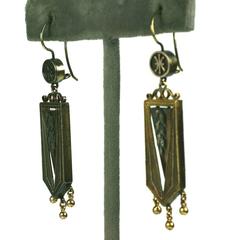 Articulated Victorian Gold Wheat Earrings
