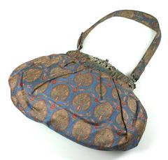 Art Deco Precious Stone Jewelled Lame Evening Bag