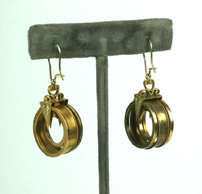 Unusual Gold Victorian Revivalist Earrings For At 1stdibs High Victorian Unusual Gold Revivalist Earrings For