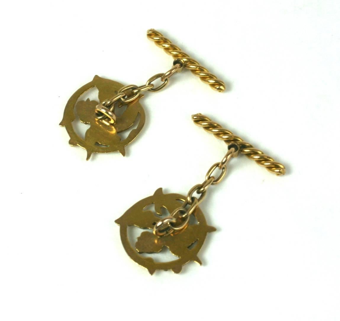 Victorian Griffin Cufflinks In Excellent Condition In Riverdale, NY