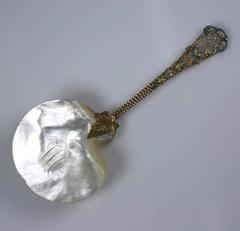 Victorian Sterling and Enamel Server