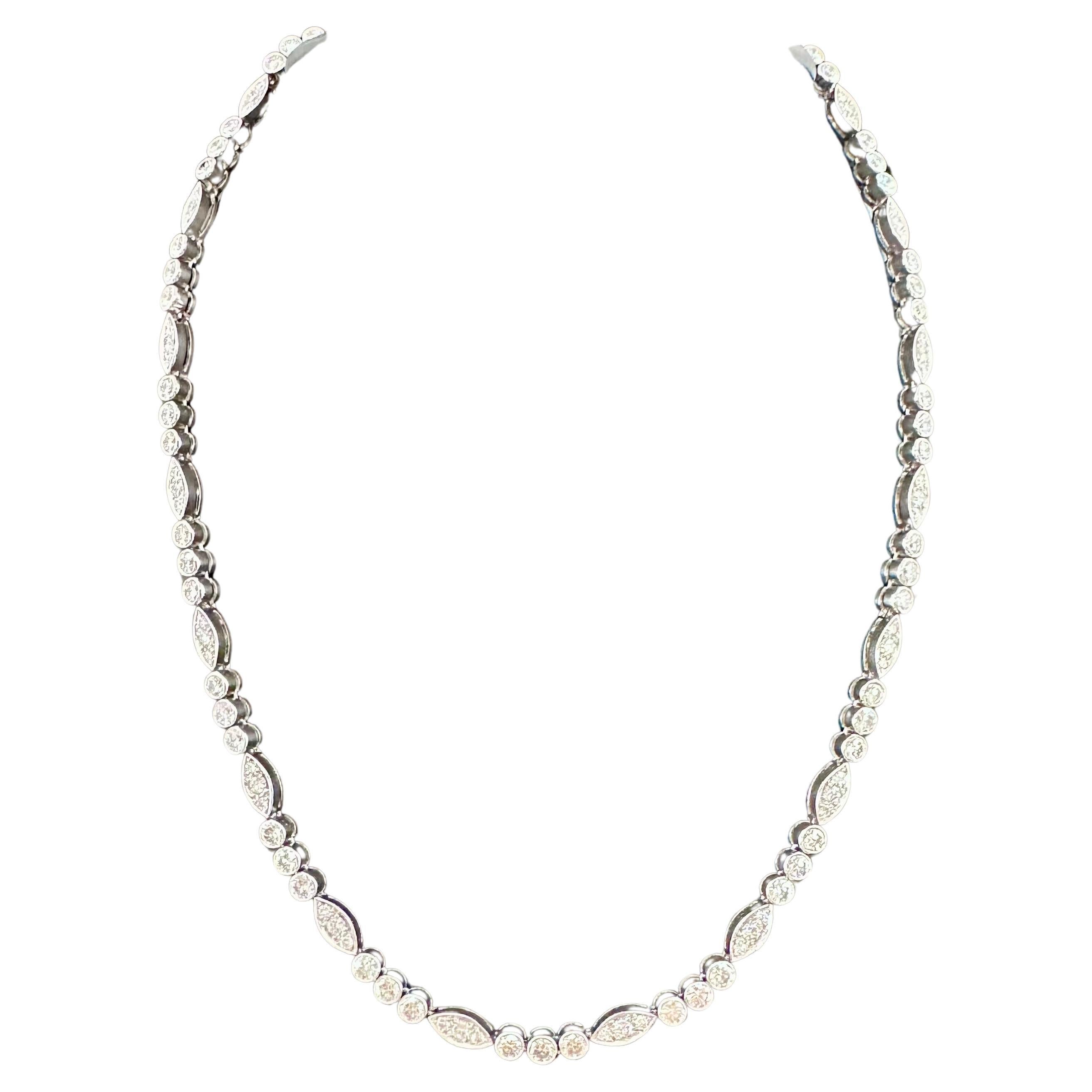 Cartier Diamond Platinum Necklace Dentelle Collection Paris