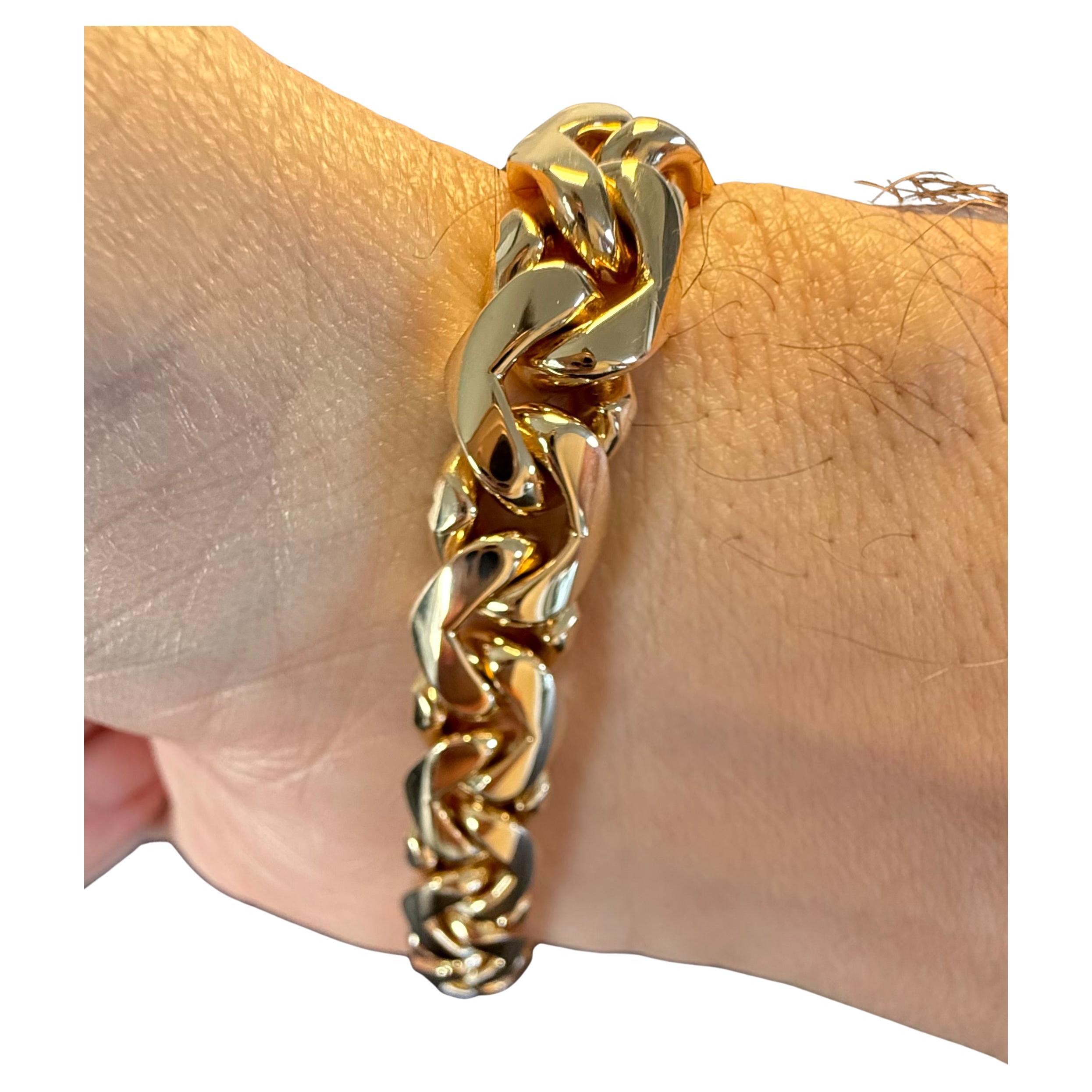 Bvlgari Bracelet à maillons en or jaune 18k en vente