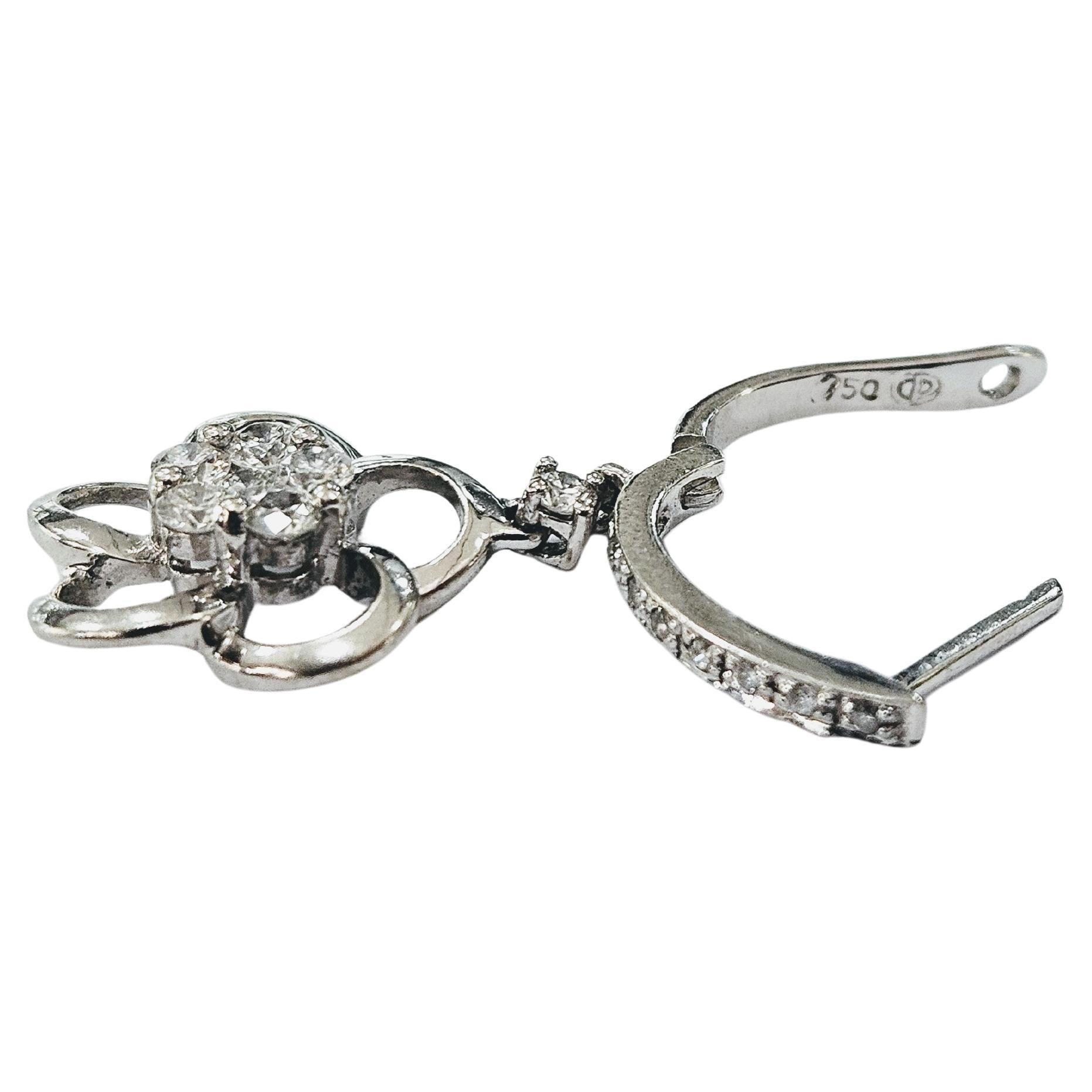 Contemporary Earrings  Design Diamonds in 18k White Gold For Sale 5