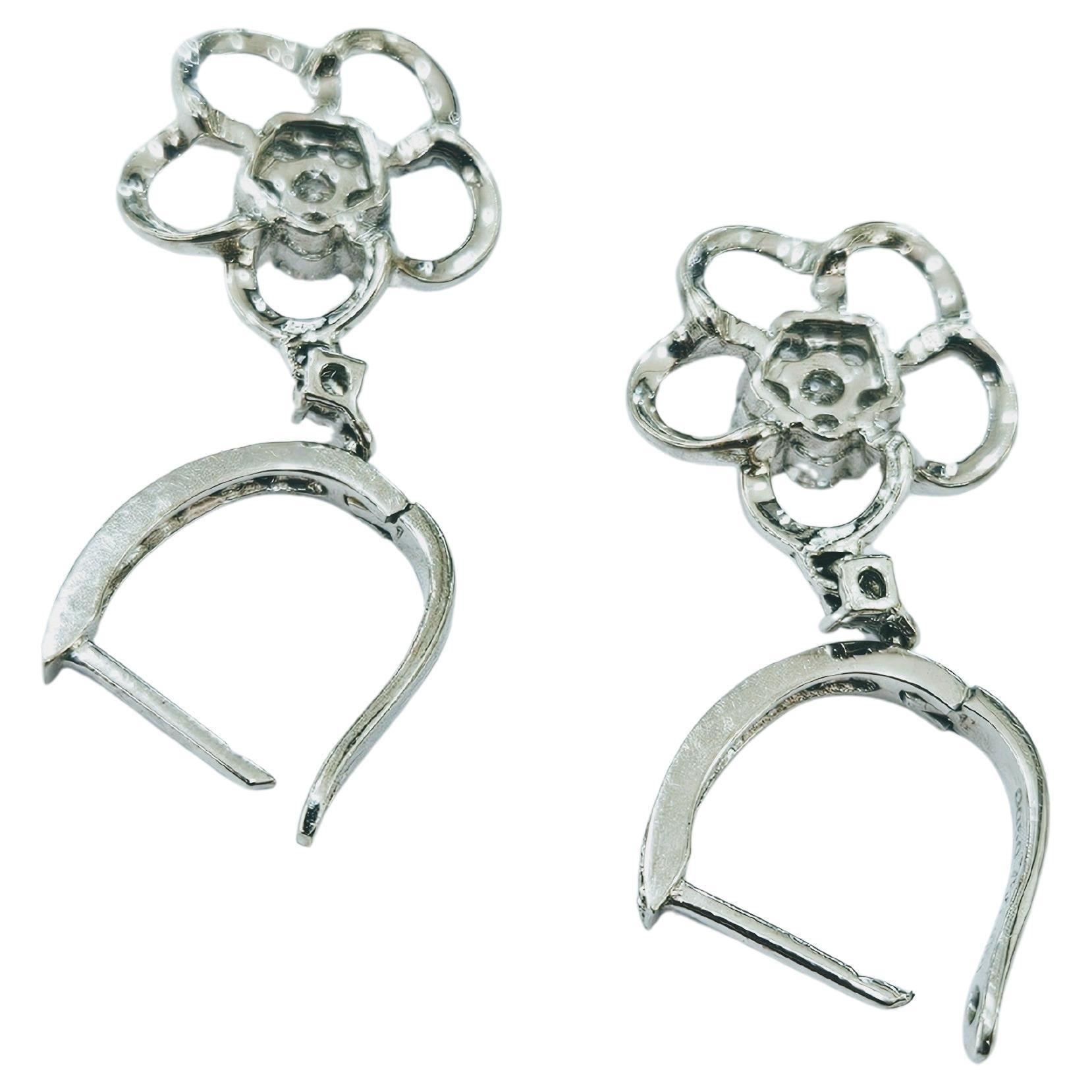 Contemporary Earrings  Design Diamonds in 18k White Gold For Sale 3