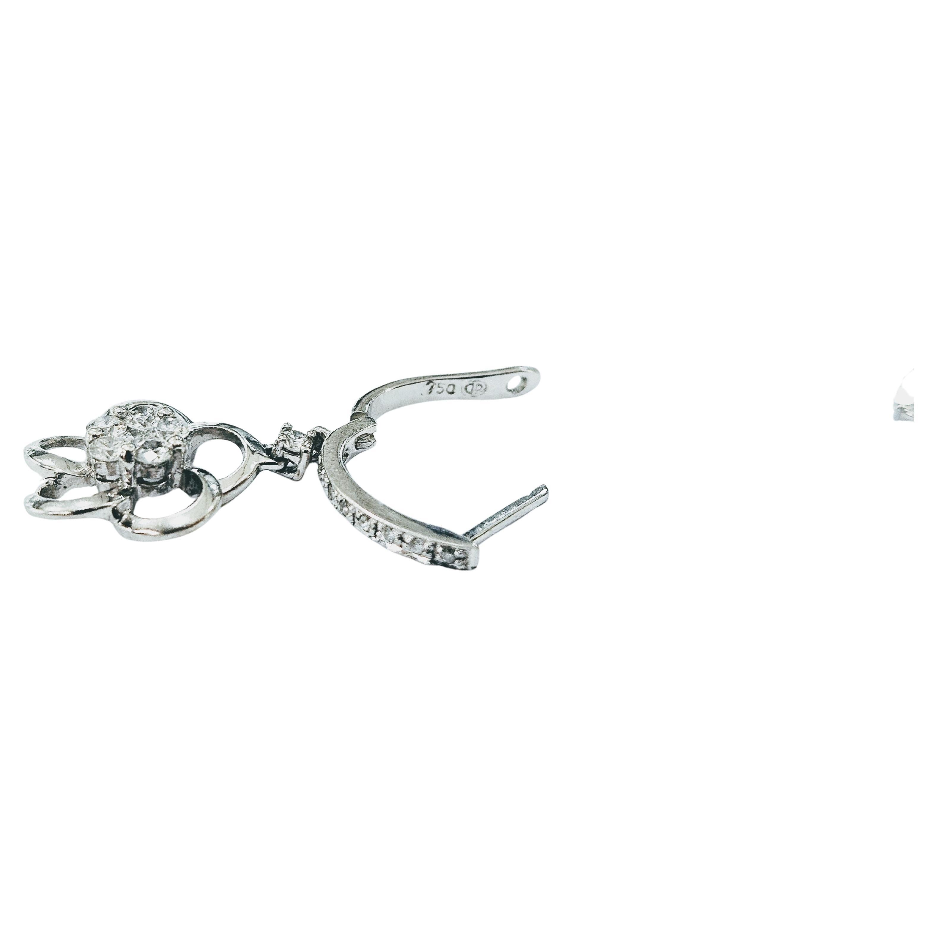 Contemporary Earrings  Design Diamonds in 18k White Gold For Sale 2