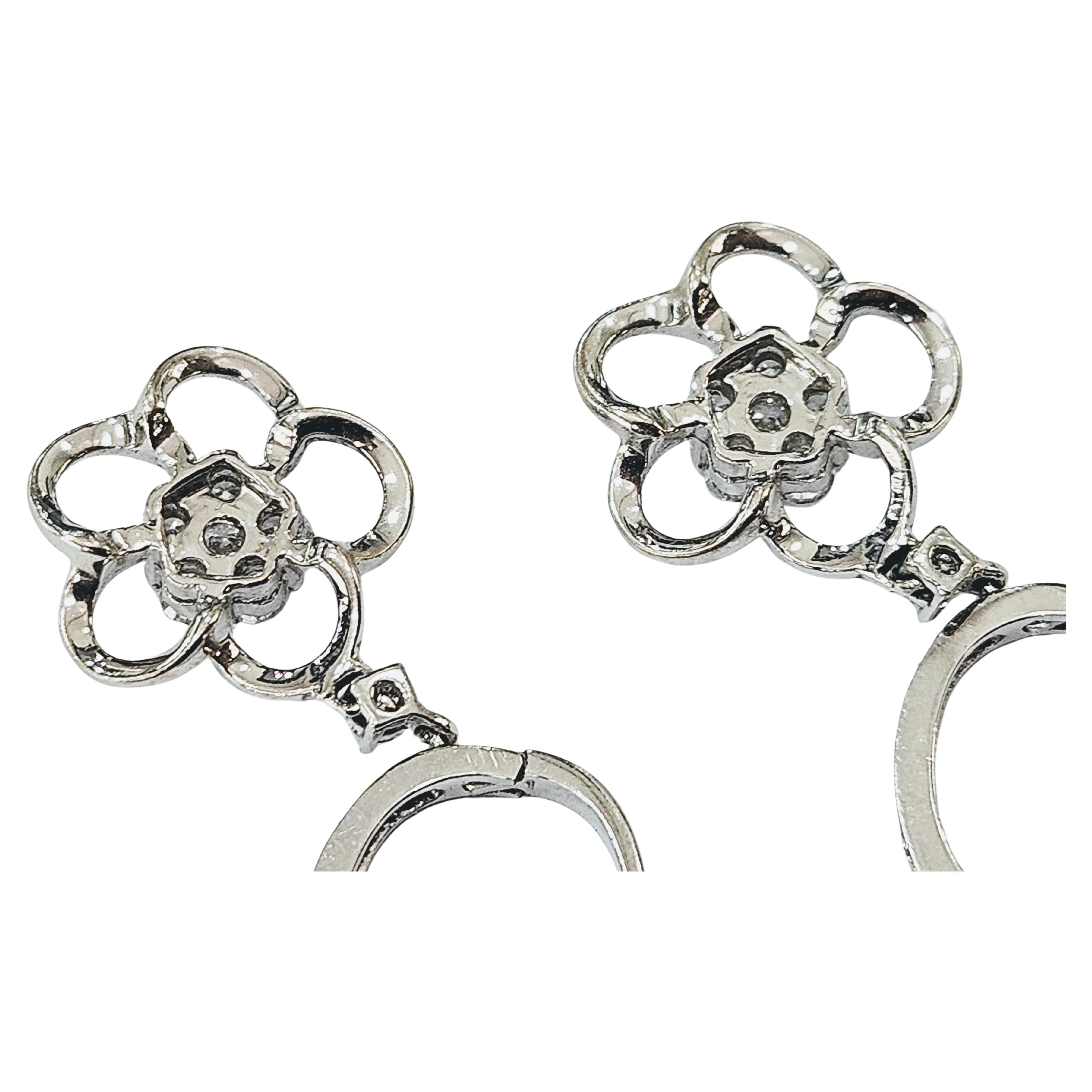 Contemporary Earrings  Design Diamonds in 18k White Gold For Sale 1
