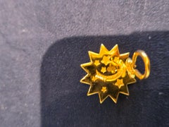 20K Yellow Gold & Diamond Sun Omega Earrings by Buddha Mama
