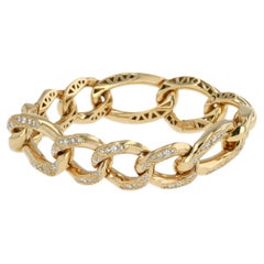 Bracciale a maglie con diamanti in oro giallo 18 carati di Bizzotto Gioielli